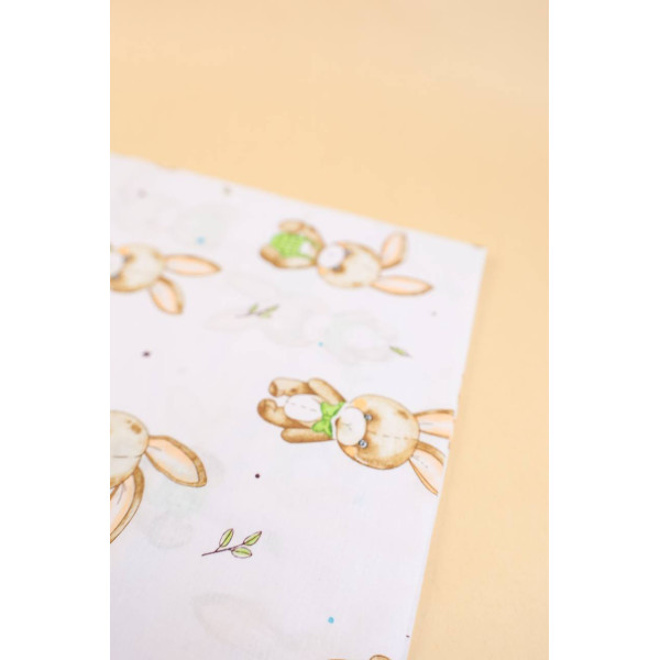 Бавовняна пелюшка · 90×110 см · Бежеві зайчики — Babywear