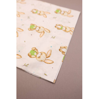Бавовняна пелюшка · 90×70 см · Бежеві зайчики — Babywear