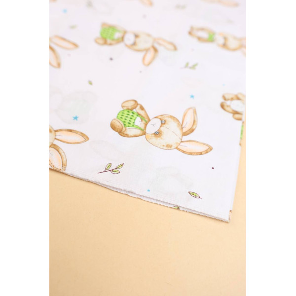 Бавовняна пелюшка · 90×70 см · Бежеві зайчики — Babywear