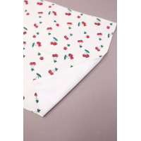 Непромокаюча пелюшка · 60×45 см · Біла з вишеньками — Babywear