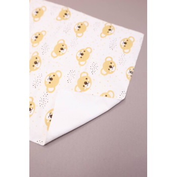 Бавовняна пелюшка · 60×45 см · Бежеві ведмедики — Babywear