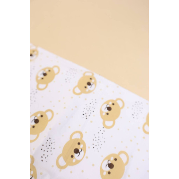 Бавовняна пелюшка · 60×45 см · Бежеві ведмедики — Babywear