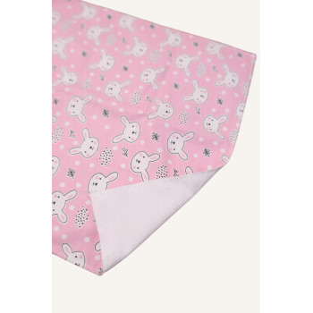 Непромокаюча пелюшка · 120×60 см · Рожева з кроликами — Babywear