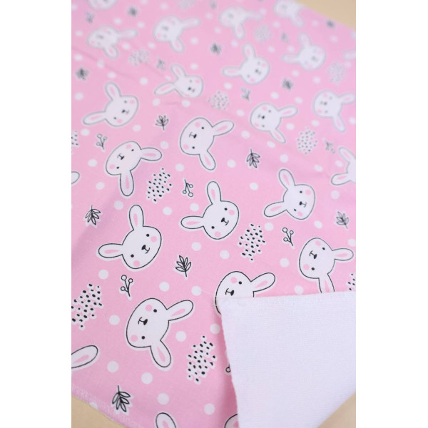 Непромокаюча пелюшка · 120×60 см · Рожева з кроликами — Babywear
