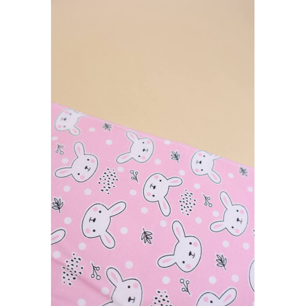 Непромокаюча пелюшка · 120×60 см · Рожева з кроликами — Babywear