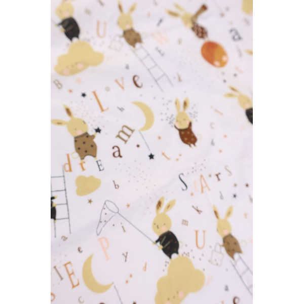 Непромокаюча пелюшка · 120×60 см · Бежевий кролик · Водонепроникна — Babywear