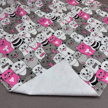 Непромокаюча пелюшка · Сіро-рожеві котики — Babywear
