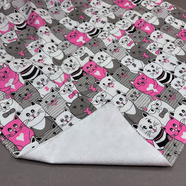 Непромокаюча пелюшка · Сіро-рожеві котики — Babywear