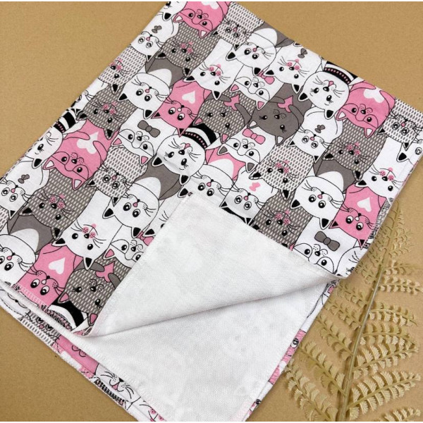Непромокаюча пелюшка · Сіро-рожеві котики — Babywear