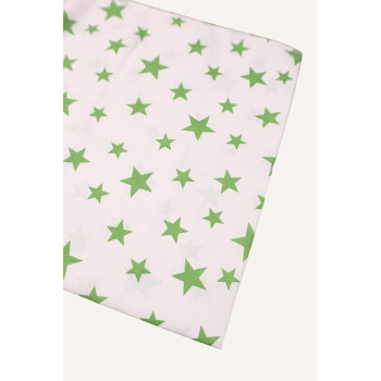 Бавовняна пелюшка · 90×110 см · Біла з зеленими зірочками — Babywear