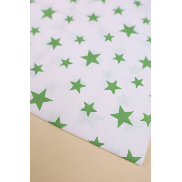 Бавовняна пелюшка · 90×110 см · Біла з зеленими зірочками — Babywear