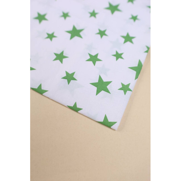 Бавовняна пелюшка · 90×110 см · Біла з зеленими зірочками — Babywear