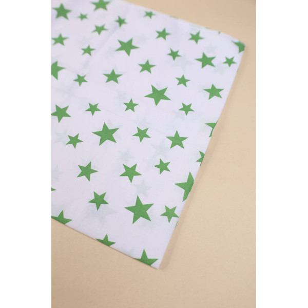 Бавовняна пелюшка · 90×110 см · Біла з зеленими зірочками — Babywear