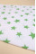 Бавовняна пелюшка · 90×110 см · Біла з зеленими зірочками — Babywear