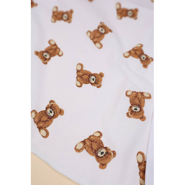 Непромокаюча пелюшка · 60×45 см · Коричневі ведмедики — Babywear