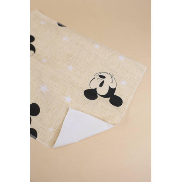 Непромокаюча пелюшка · 50×40 см. · Бежева з Міккі · Водонепроникна — Babywear