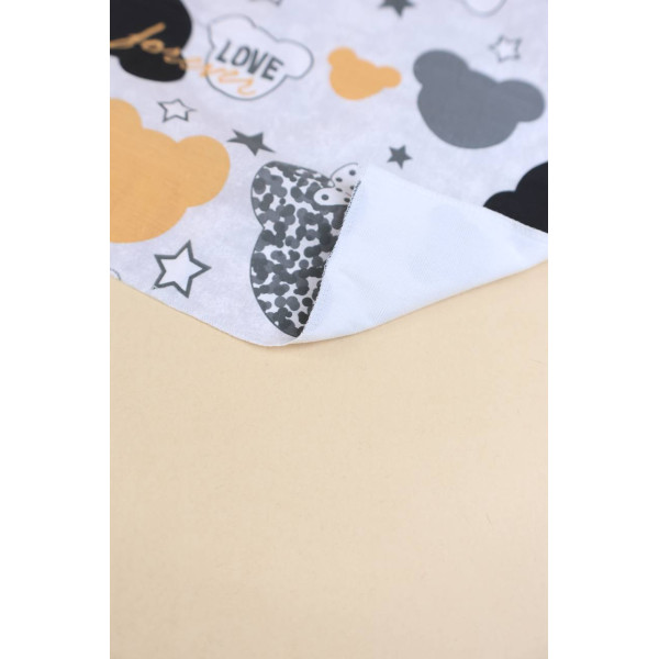 Непромокаюча пелюшка · 50×40 см. · Сіра з Міккі — Babywear