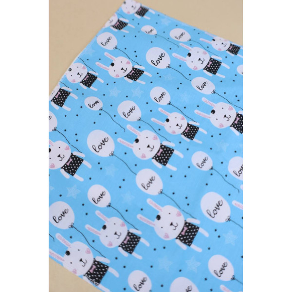 Непромокаюча пелюшка · 50×40 см. · Блакитна з кроликами — Babywear