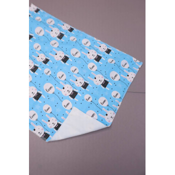 Непромокаюча пелюшка · 50×40 см. · Блакитна з кроликами — Babywear