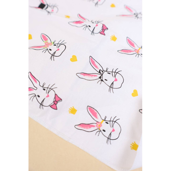 Непромокаюча пелюшка · 50×40 см. · Біла з кроликами — Babywear