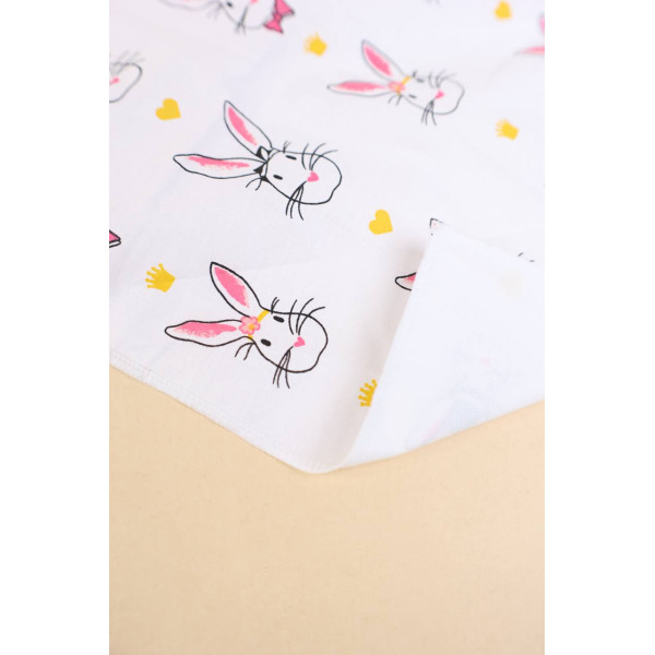 Непромокаюча пелюшка · 50×40 см. · Біла з кроликами — Babywear