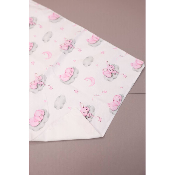 Непромокаюча пелюшка · 50×40 см. · Рожевий зайчик — Babywear