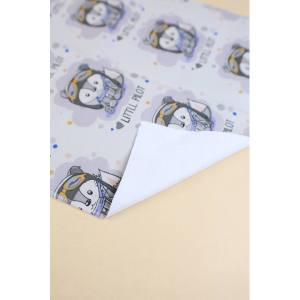 Непромокаюча пелюшка · 120×60 см · Сіра з пілотами 