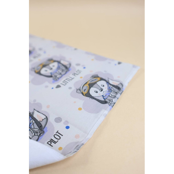 Непромокаюча пелюшка · 60×45 см · Сіра з пілотами — Babywear