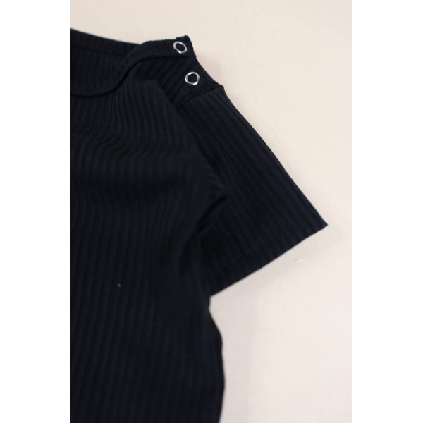Боді з коротким рукавом із рубчику для малюків Чорний (56–86)
