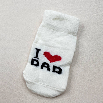 Носочки тонкі бавовняні  білі I lovе dad