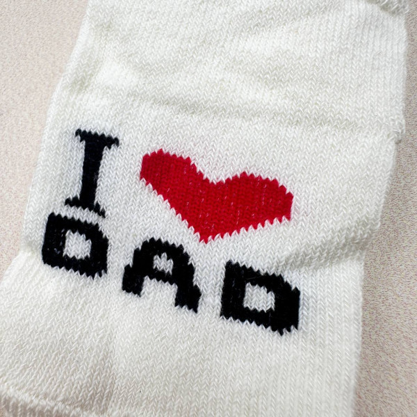 Носочки тонкі бавовняні  білі I lovе dad