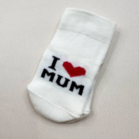 Носочки тонкі бавовняні  молочні I lovе mum