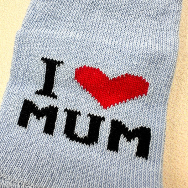 Носочки тонкі бавовняні блакитні I lovе mum