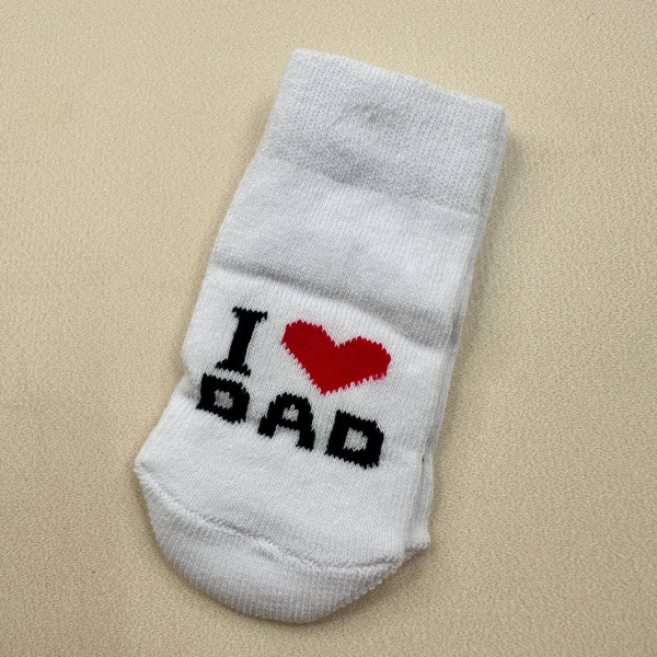 Носочки тонкі бавовняні білі I lovе dad
