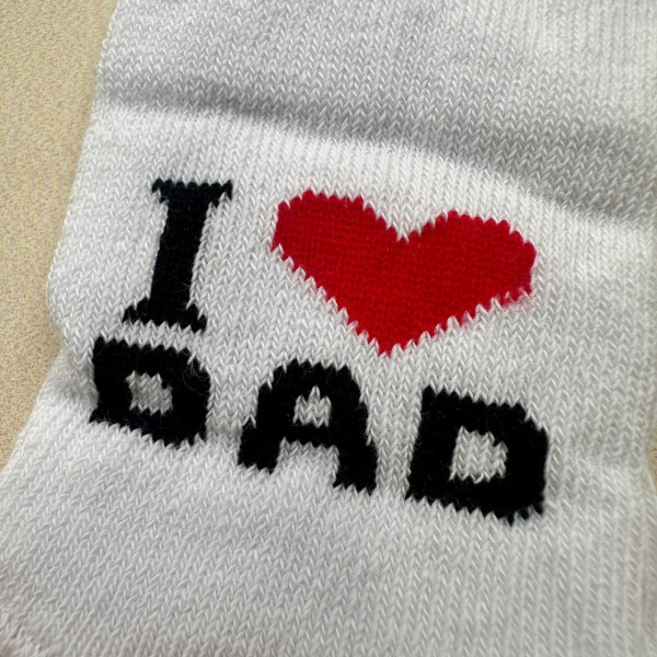 Носочки тонкі бавовняні білі I lovе dad