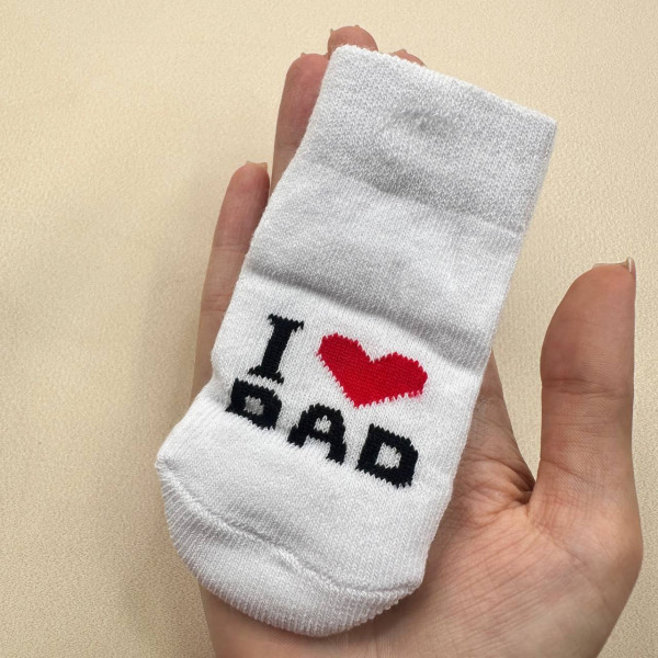Носочки тонкі бавовняні білі I lovе dad