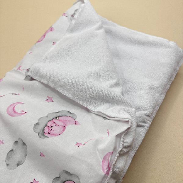 Бавовняна пелюшка · Рожеві зайчики · З синтепоном — Babywear