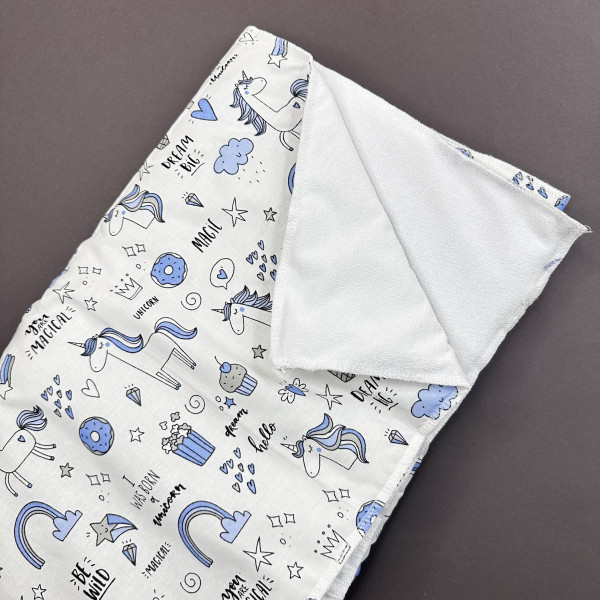 Бавовняна пелюшка · Єдиноріжка блакитний · З синтепоном — Babywear