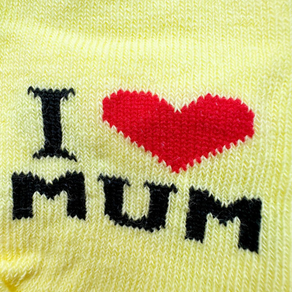 Носочки тонкі бавовняні жовті I lovе mum