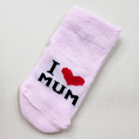 Носочки тонкі бавовняні рожеві I lovе mum