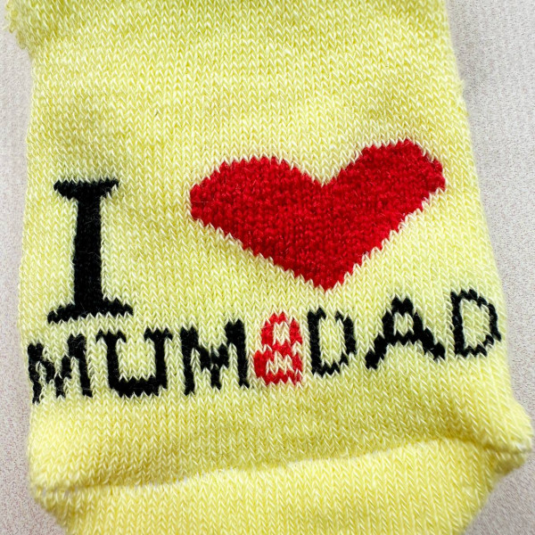 Теплі махрові носочки "I love mum & dad" Жовті