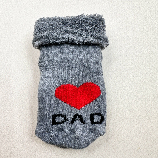 Теплі махрові Сірі Love dad