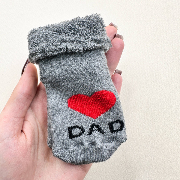Теплі махрові Сірі Love dad