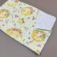 Бавовняна пелюшка · 60×45 см · Біла місяць зорі — Babywear