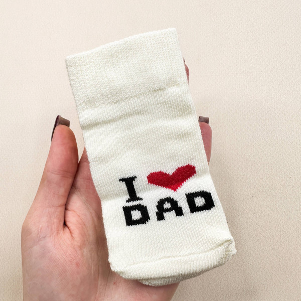 Носочки тонкі бавовняні молочні I lovе dad