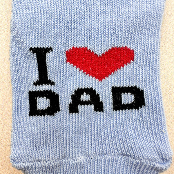 Носочки тонкі бавовняні блакитні I lovе dad