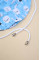 Легенька панамка із бавовни із зав'язками Блакитна із зайчиками