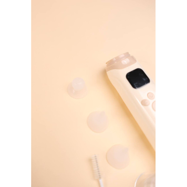 Аспіратор для носа електричний з LCD екраном та мелодіями (Зарядка Type-C) "BabyOno" Бежевий