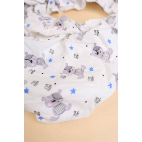 Простинка в ліжко із байки на резиночці Біла Teddy cute