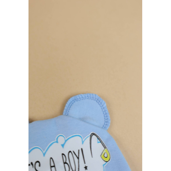 Шапочка із інтерлоку Блакитна It's a boy